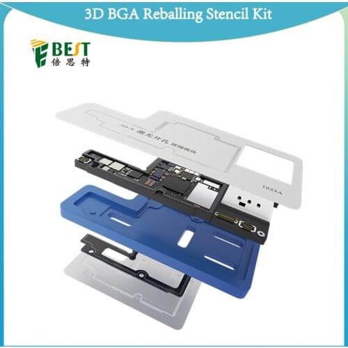 BEST For iPhone X/XS/XR/XS MAX 3D BGA Reballing Stencil Kit Motherboard Middle Layer Planting Tin Template Soldering Net