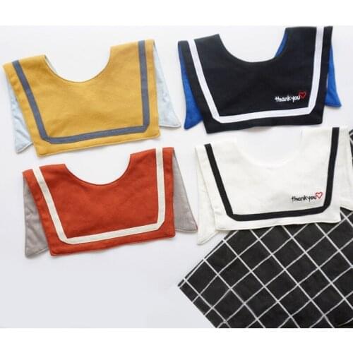 Baby Bibs False Collar Newborn Cotton Feeding Bib Towel Heart Printing Baby Burp Cloths Absorbent Square Towel for Infant 0-2Y