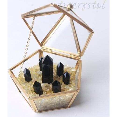 Natural Citrine Degaussing Gravel Energy Wand Geometric Jewelry Box