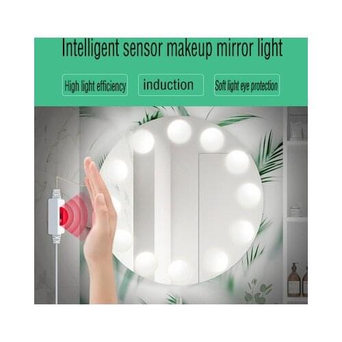 New listing LED mirror [hand sweep sensor] switch light string waterproof dimming USB Hollywood vanity mirror front light