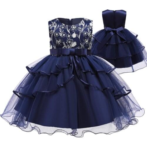 Baby Girls Clothes Flower Girl Dress For Wedding Party Tulle Princess Dress For Kids 4-10 Years Children Clothing Ceremony Gown