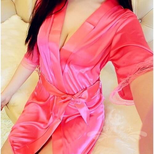 Sexy Lingerie Pajamas Nightgown Sexy Silks and satins Robe Womens Lingerie Cosplay Uniform Nightwear erotic underwear Sleepwear