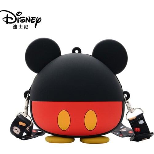 Disney Mickey Mouse Waist Bag Minnie Crossbody Bags Woman Fanny Pack Cartoon Shoulder Silicone Coin Purse Lady Wallet