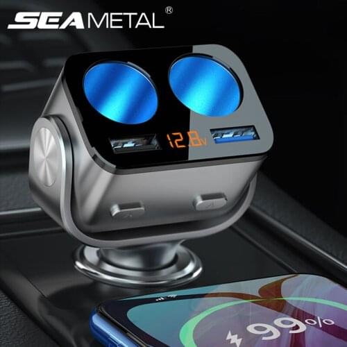 12V-24V Car Cigarette Lighter Socket Splitter Charger Dual QC3.0 USB Quick Charge LED Sockets Power Adapter Plug Voltage Display