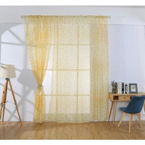 Luxury Embroidered Sheer Voile Curtains Modern Embroidered Tulle Drapes Sheer Curtains Window Drapes For Living Room