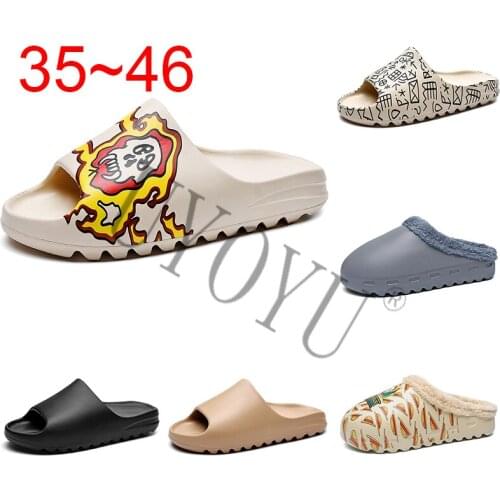 35~46 Designer Kanye West Men 2020 fashion Women Foam runner summer mens slide casual slippers beach shoes eva injection shoes