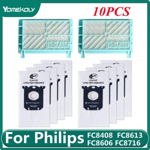 For Philips FC8408 FC8613 FC8606 FC8716 FC8732 FC8915 HR8568 Vacuum Cleaner HEPA Filter Dust Bag Replacement Accessories Parts
