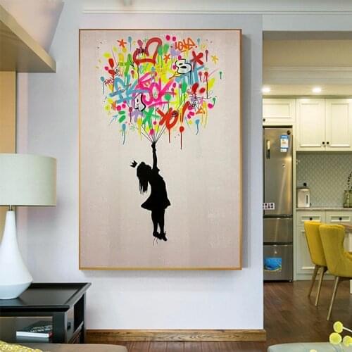 Modern Abstract Little Girl Love Mural Poster Family Interior Room Childrens Room Bedroom Wall Decoration Canvas Art (no Frame)