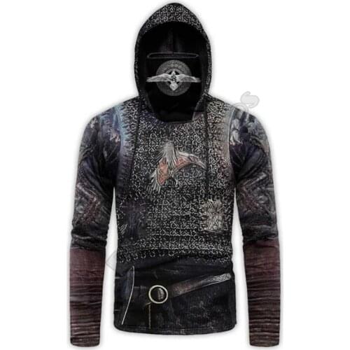 Viking Armor 3D Printed Hoodies Harajuku Fashion Sweatshirt Women Men Casual Pullover Hoodie Mask Warm Drop Shipping 02