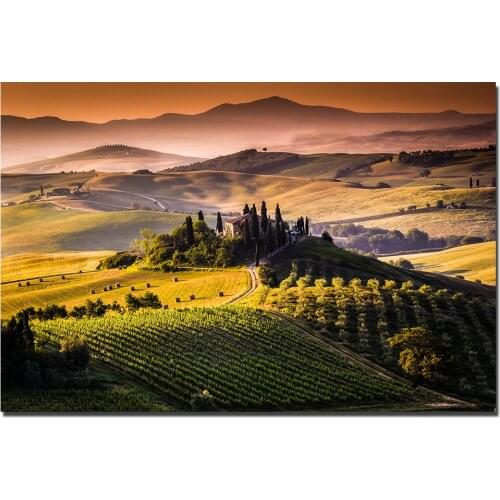 Tuscany Italy Landscape Posters Canvas Cloth Fabric Print Painting for Home Decor Wall Art Picture