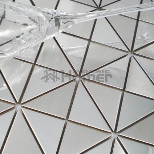 Triangle stainless steel metal mosaic tile sheets wall metal tiles HME8036 mosaic tiles free shipping