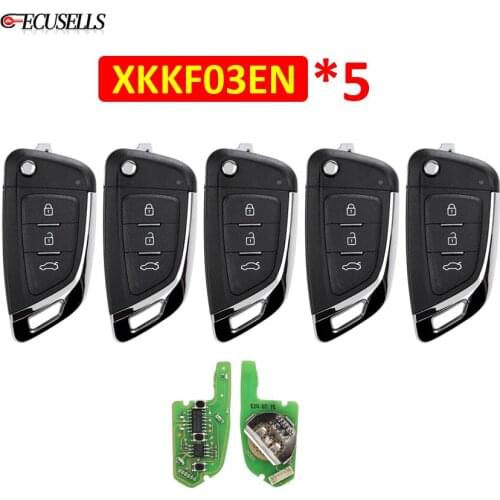 5Pcs/Lot Xhorse XK Series 3 Buttons Universal Wire Remote VVDI Remote Car Key For VVDI2 / VVDI Mini / Key Tool Max XKKF03EN