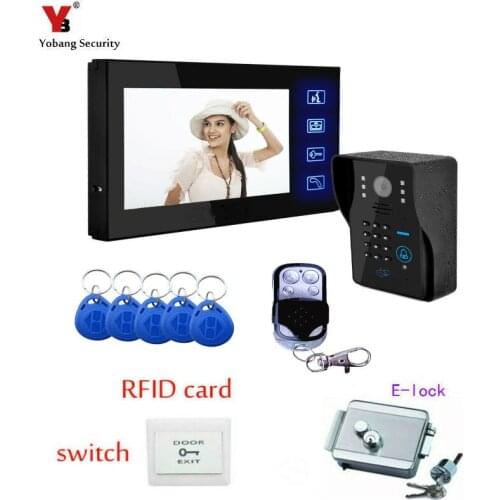Yobang Security 7"Video Intercom Video DoorBell Phone Home Security Camera Monitor color door bell speakerphone Intercom
