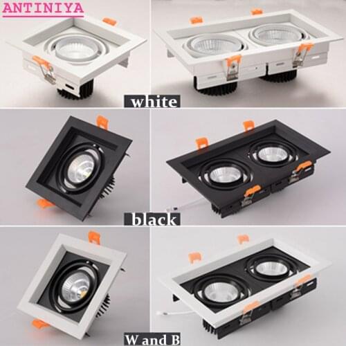 Dimmable Recessed Square LED Downlights 10W12W20W24W30W36W COB Ceiling Spot Lights AC85~265V Background Lamps Indoor Lighting