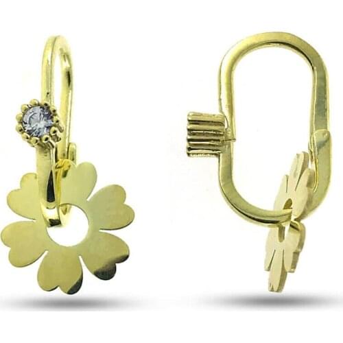 Clover Motif Zircon Cubic Zirconia 925 K Silver Migrant Tag