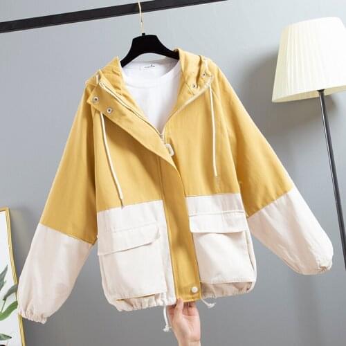 Plus Size Long Coat Ladies Trench Coat Hooded Spring Autumn Fashion 2020 New Womens Baseball Windbreaker Loose Women Outerwear