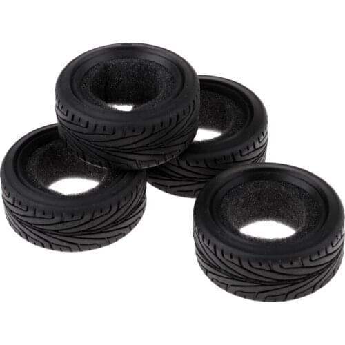 1/10 Scale RC Flat Running Car Model 65mm Tires Tyre 4x for Accessory