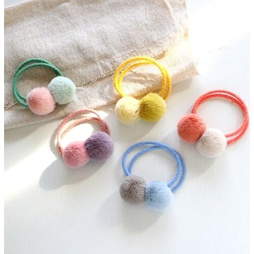 1pcs Cute New Candy Colored Hairball Hair Ties For Women Girls Sweet Hair Rope Fashion Hair Accessories Princess Headwear
