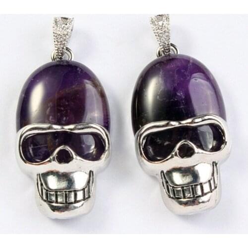 Druzy 1 PC Natural Gem Stone Skeleton Necklaces & Pendant for Pink Quartz Lapis Lazuli Tiger Eye Onyx Crystal Healing Jewelry