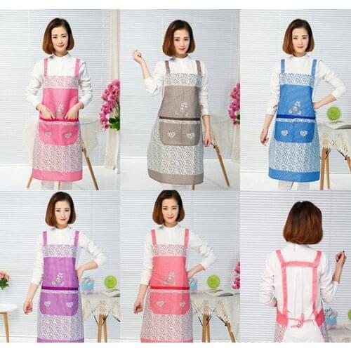 1PC women creative printed Funny kitchen apron with pocket hand towel household cleaning accessories cooking apron LB 405