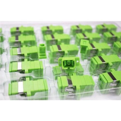 1000pcs/lot Promotion SC APC Adapter Connector Connector Simplex Single mode Plastic SM Fiber Optic Adapter 0.3dB
