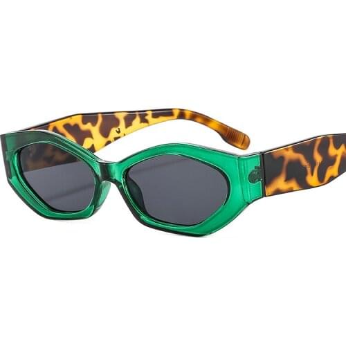 2021 Popular Fashion Polygon Cat Eye Sunglasses Women Retro Colorful Yellow Eyewear Shades UV400 Men Trending Sun Glasses