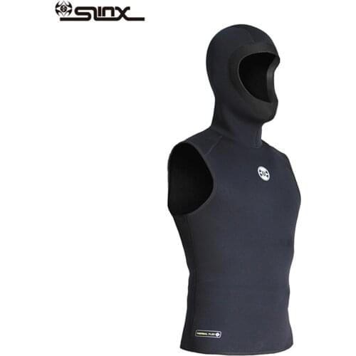 3MM Thermal neoprene mens Hooded vest wetsuit scuba diving skin diving with Hood Sleeveless Wetsuit Vest