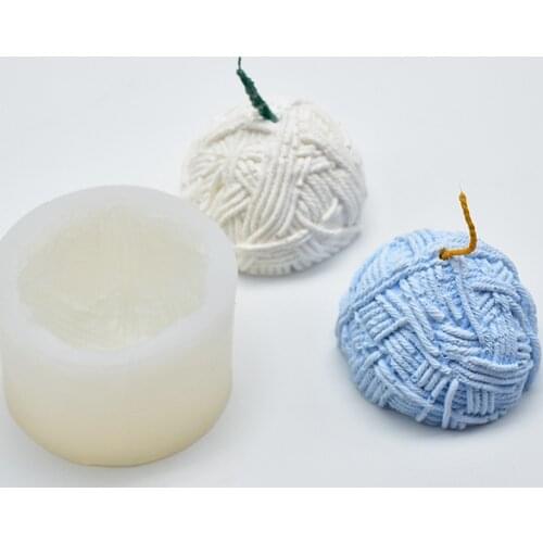 3D Knitting Wool Scented Candle Mold Ball Shape Handmade DIY Soap Bath Bomb Plaster Wax Crayon Clay for Room Party Decor