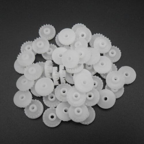 50PCS 0.5M 20T Plastic Crown Gear 0.5 Modulus 20 Teeth Aperture 2mm 1.95mm Tight Distribution 4MM X 11MM Teeth Front C202AF