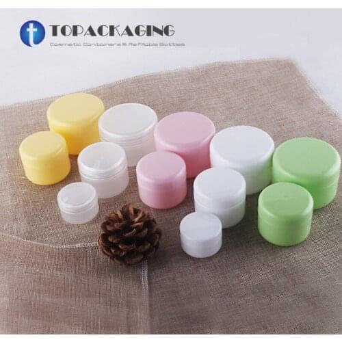 50PCS/LOT-50G PP Cream Jar,Empty Plastic Cosmetic Container With Screw Cap,Sample Makeup Sub-bottling,Mask Canister