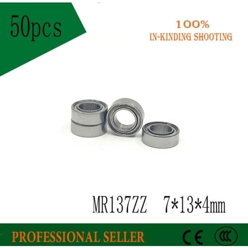 50pcs/Lot MR137ZZ MR137 ZZ 7x13x4mm ABEC-3 P6 Thin Wall Deep Groove Ball Bearing Mini Ball Bearing Miniature Bearing