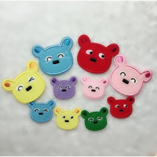 50pcs/lot Cute Bear Animals Patch DIY Embroidery Patches for Kids Clothing Accessories Biker Iron Heat Transfer Applique
