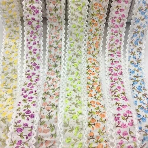 5Y 2.5cm Beautiful Flowers Embossed Ribbon For Handmade Craft Creation Easter Marriage Party Wedding Deco Gift Floral Packing