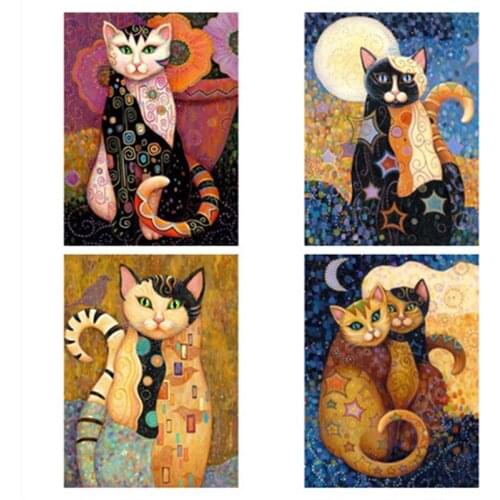 5D DIY Diamond Painting Cartoon Cat Cross Stitch Diamond Embroidery Mosaic Rhinestones Home Decor Craft Gifts