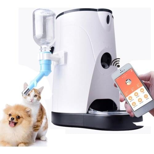 Pet Automatic Feeder Smart Food Water Dispenser Water Drinker Timer with HD Camera and Video Remote Surveillance For Dogs Cats
