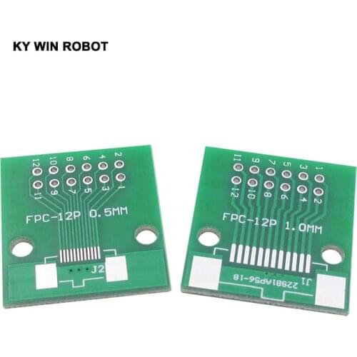 Free Shipping 5 PCS/LOT Double Side 0.5mm 1mm FFC FPC 12P 12 Pin to 2.54mm DIP Moudle PCB Board Adapter Socket Plate