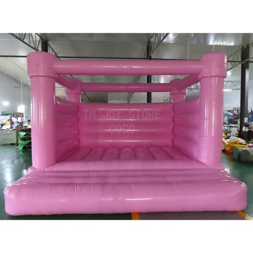 Free air shipping to door,wedding/birthday/anniversary party bouncer house,4x4m pink shiny bouncy castle for sale