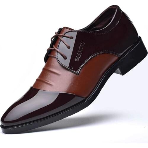 BURUIJING Men's Patent Leather Shoes