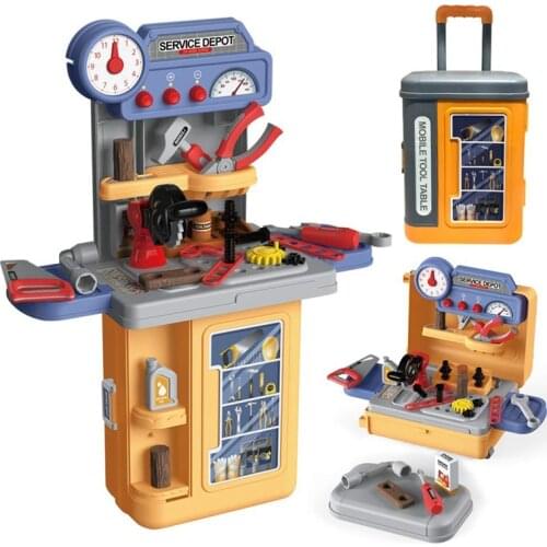 FBIL-Kids Tool Bench Toy Set 3 in 1 Carpenter Engineer Role-Play Suitcase Toys 39 Pcs Simulation Pretend Playset for Toddlers