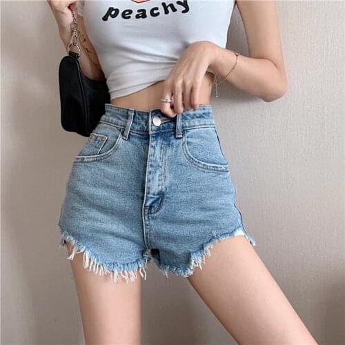 Denim Shorts High Waist Ripped Women Jeans Shorts White Shorts Summer New Slim Casual Sexy Blue Denim Hot Pants Female Plus Size