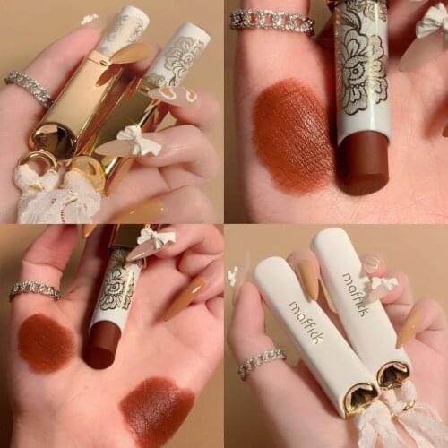 6 Colors Silk Finish Lipstick Vintage Lip Colors Moisturizing Lip Elegant Lace Elements Long-lasting Waterproof Lip Stick TSLM1