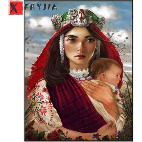 Full Square round Diamond Mother and child 5D DIY Diamond Painting Embroidery Cross Stitch kits diamond Mosaic Home Decor