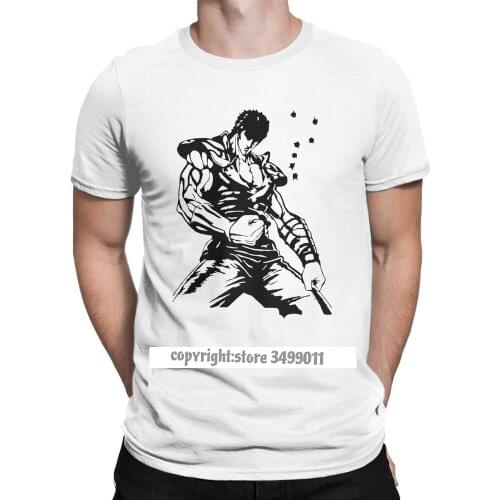 Kenshiro Hokuto No Ken Tee Shirt Men Fist of the North Star Fashion Cotton Tees Tshirts Camisas Hombre