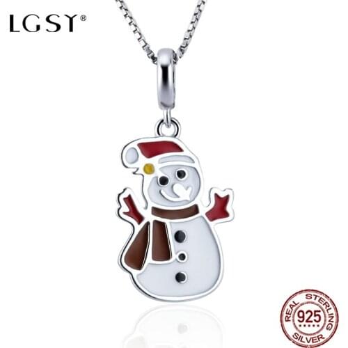 LGSY 925 Sterling Silver Santa Claus Pendant Romantic Pure Silverware Fashion Jewelry Necklace Pendant Fine Jewelry Making DP041