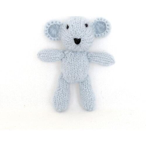 Merion Wool Teddy bear toy Knitted Bear Doll for Photography props Newborn Animal Stuffed