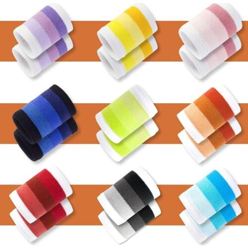 Fashion Cotton Soft Sport Sweatband Wristband Outdoor Fitness Bodybuilding Wrist Wristbands Protector Running Basketball