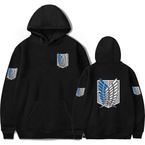 Men Women Casual Loose Hoodies Anime Attack on Titan Pullover Hoodie Long Sleeves Sweatshirt Outerwear Cosplay Costume Tops Coat