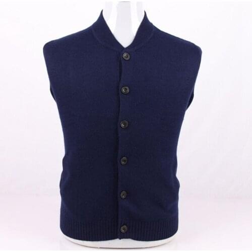 Large size cashmere wool blend thick knit men smart casual cardigan sweater coat stand collar S/105-4XL/135