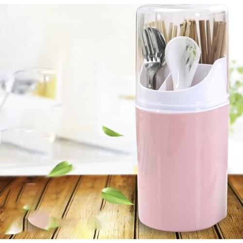 Wall Mounted Chopsticks Cage No Hole Kitchen Tableware Storage Chopsticks Rack Portable Plastic Chopsticks Tube