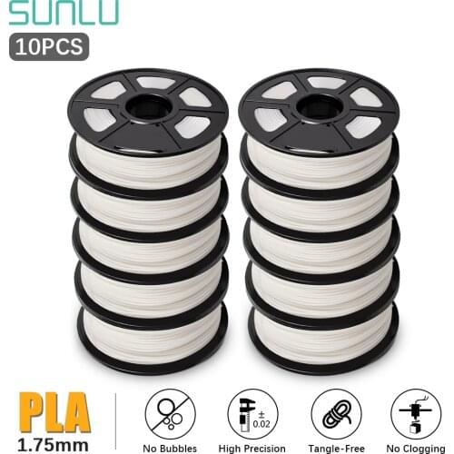 SUNLU PLA 3D Printer Filament 10 Rolls/Set PLA PLUS 3D Filament Bulk Sale 3D Printing Materials For 3D Pen